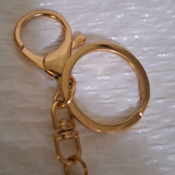 A Women's Keychain Bag Charm Rhinestone High Heeled Pump Shoe Gold Tone. - Picture 4 of 10